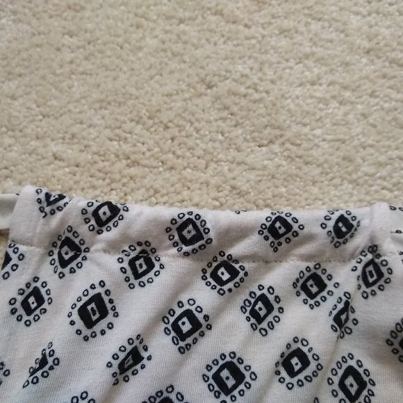 LOFT black white print mixed media boho blouse top XXS - Picture 13 of 15